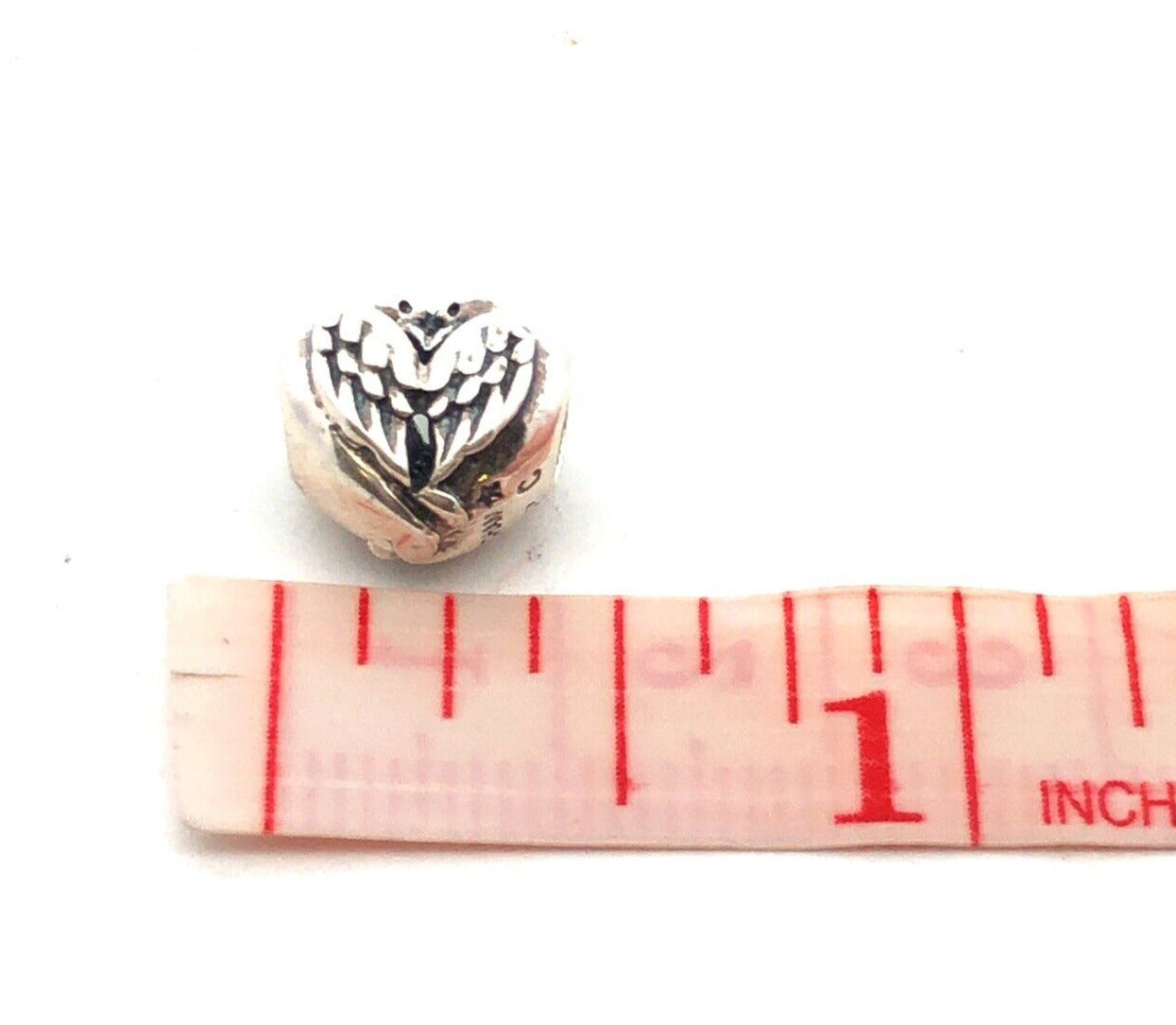 Designer CHAMILIA 925 Sterling Silver Love Doves Heart Bead Slide Bracelet Charm