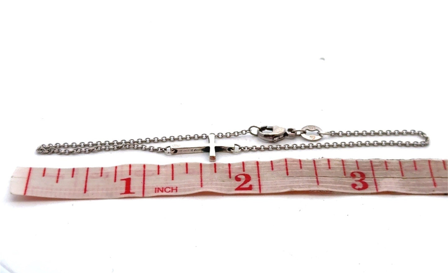 Designer James Avery 925 Sterling Silver Petite Latin Cross Link Chain Bracelet