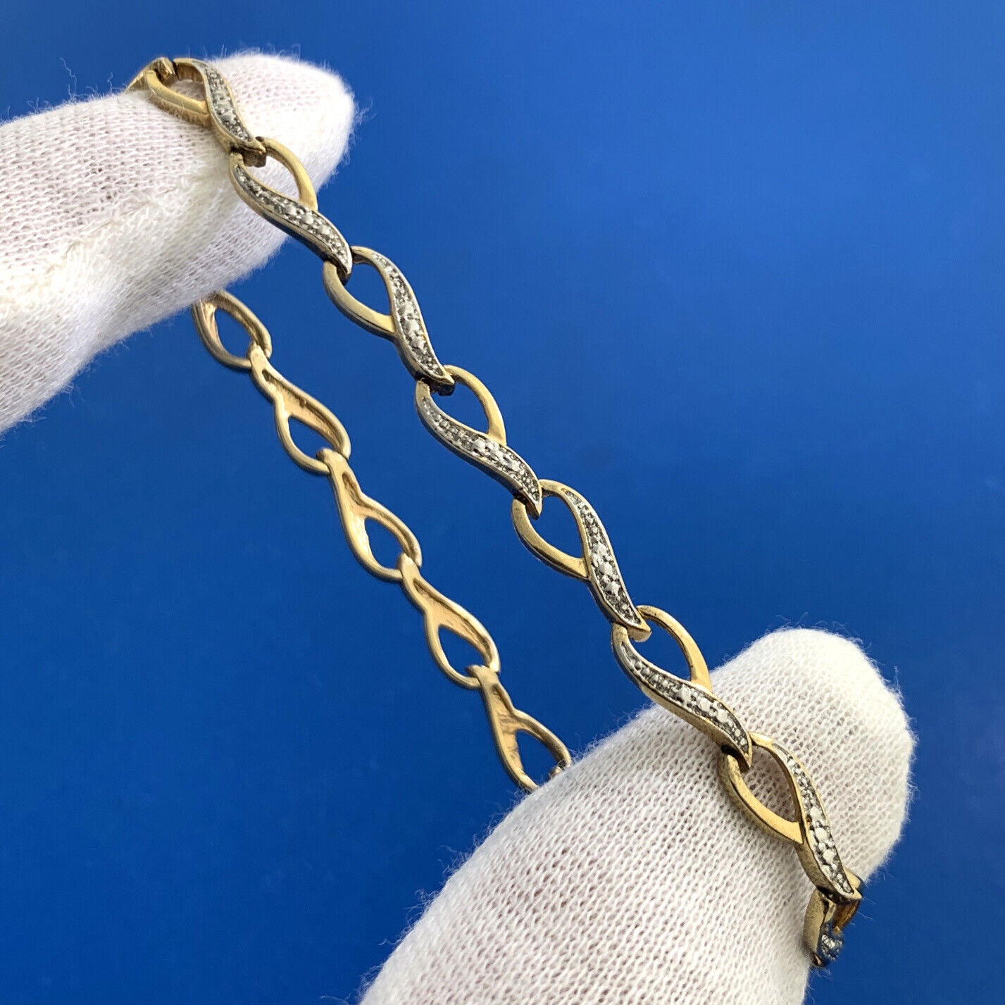 Designer RSE Vermeil 925 Sterling Silver Diamond Tennis Bracelet