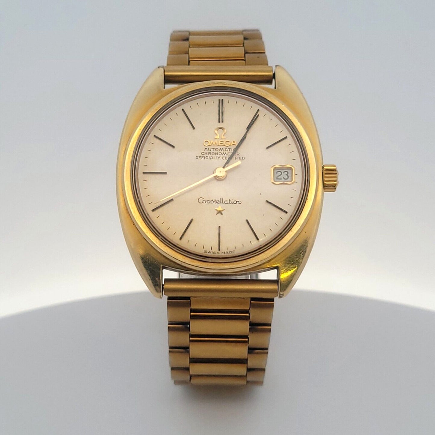 Omega Constellation Automatic Gold-Toned Stainless Men's Watch Ref# 168.017