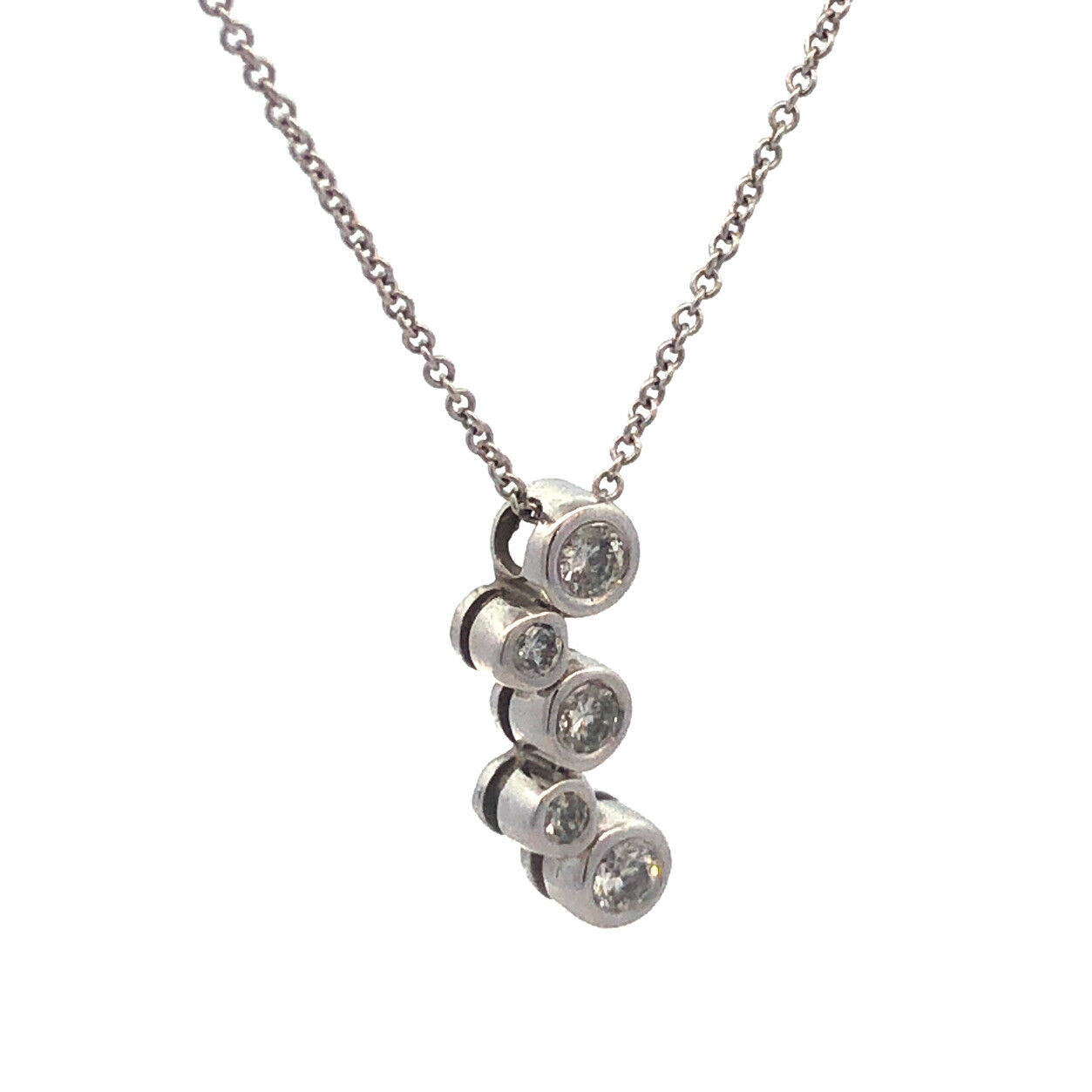 Designer 14K White Gold Diamond Bridal Infinity Anniversary Pendant Necklace