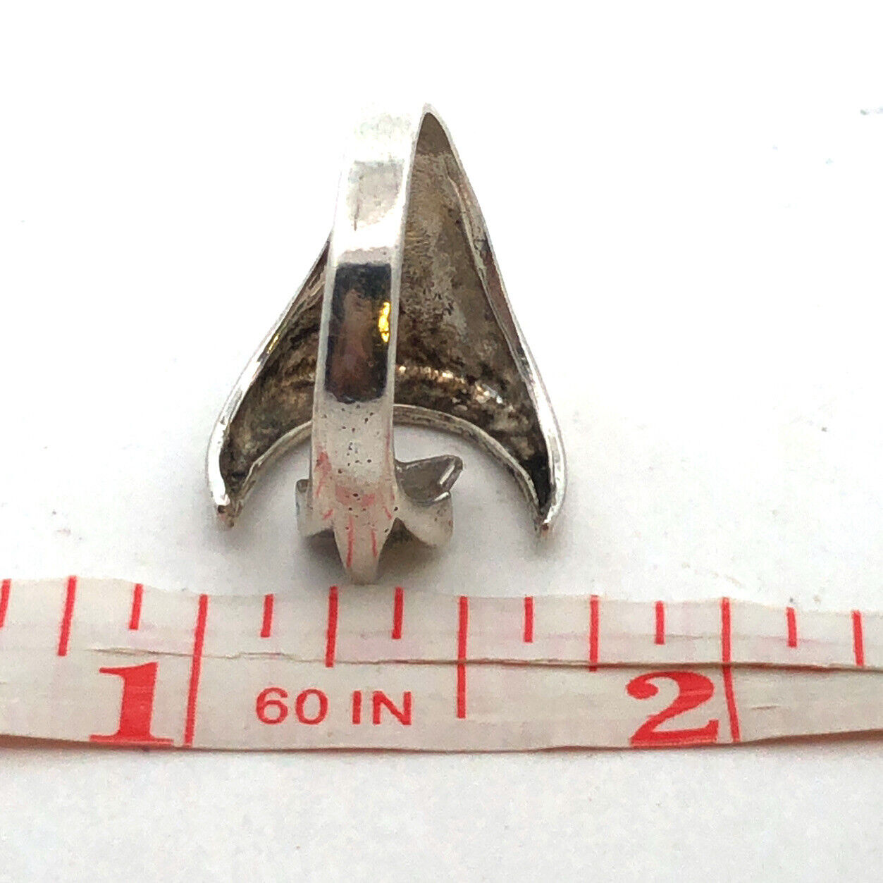Artisan 925 Sterling Silver Crescent Moon And Star Statement Size 9 Ring