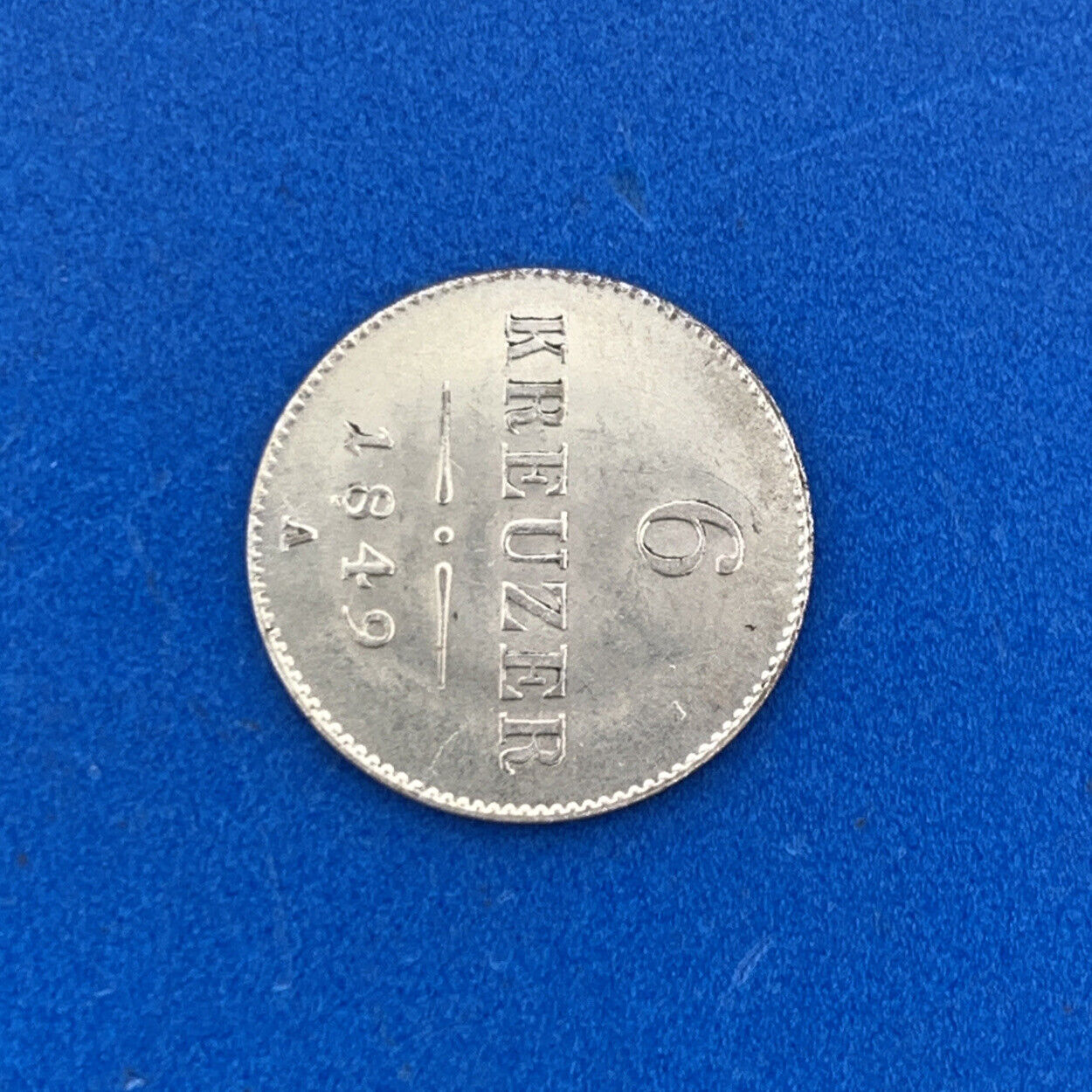 1849 A Austria Billon Silver .4375 Fine 6 Kreuzer Franz Joseph 1 Uncirculated