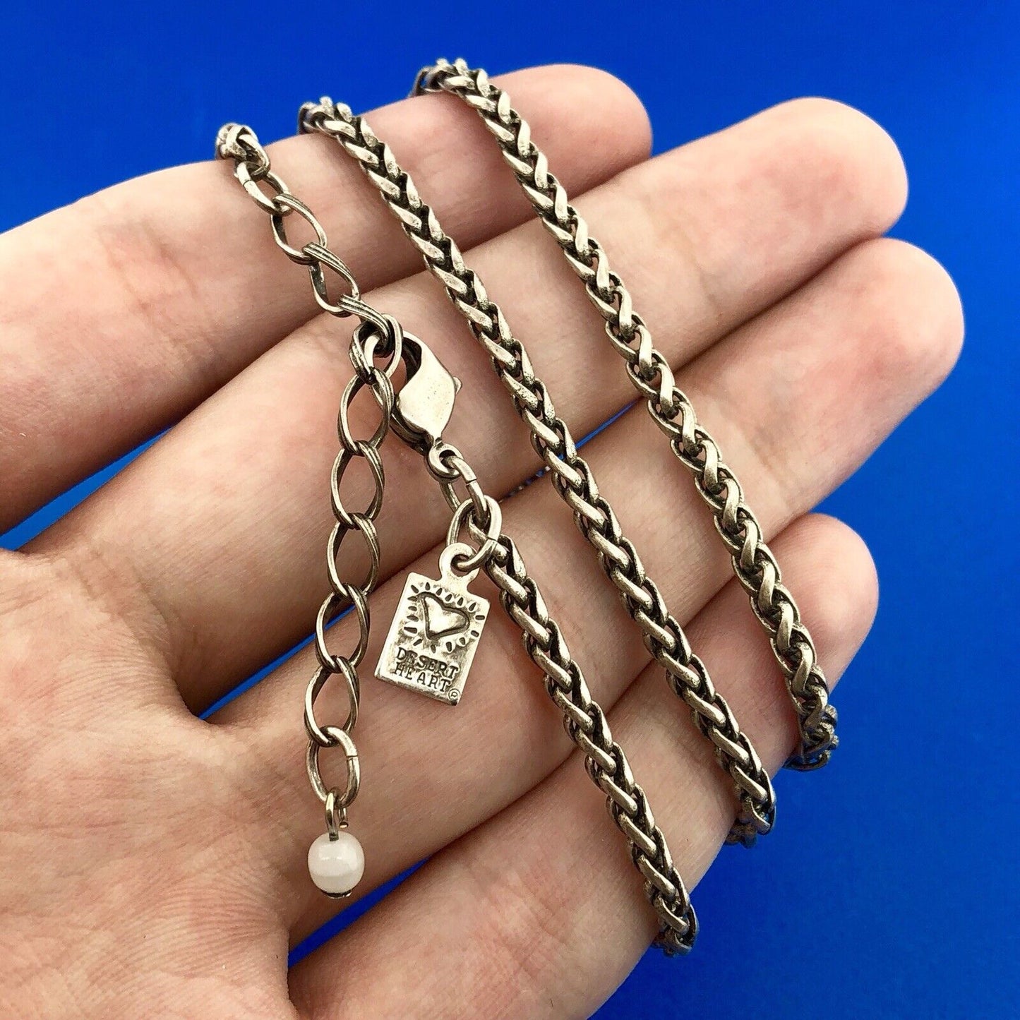 Desert Heart Designs Sterling Silver 925 Hollow Wheat Link Signature Necklace