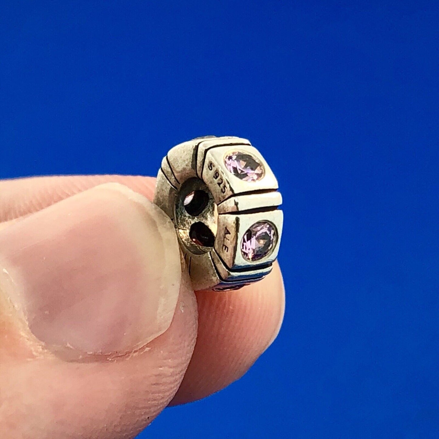 Authentic Pandora Sterling Silver 925 Pink CZ Trinity Spacer Charm #790368PCZ RT
