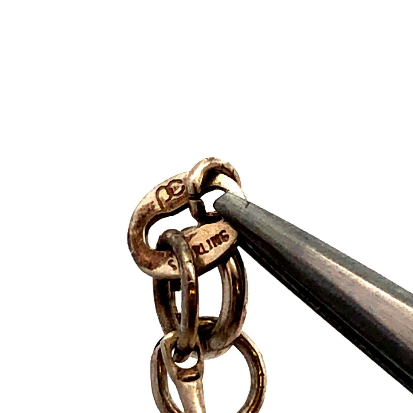 Designer PC Sterling Silver Black Onyx Hematite Bead Fancy Link Chain Necklace