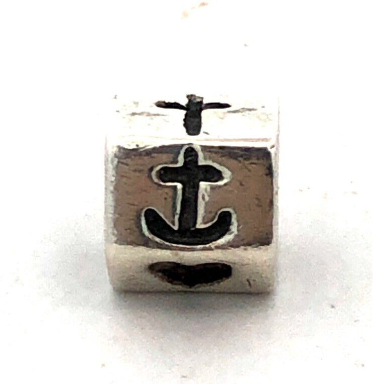 PANDORA 925 Sterling 790119 Silver Faith Love Hope Cross Heart Anchor Bead Charm