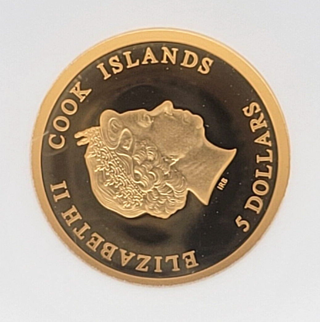 2021 $5 Cook Islands NGC PF70 Proof Cameo Mr. Bean Teddy 1/2g .999 Gold Coin