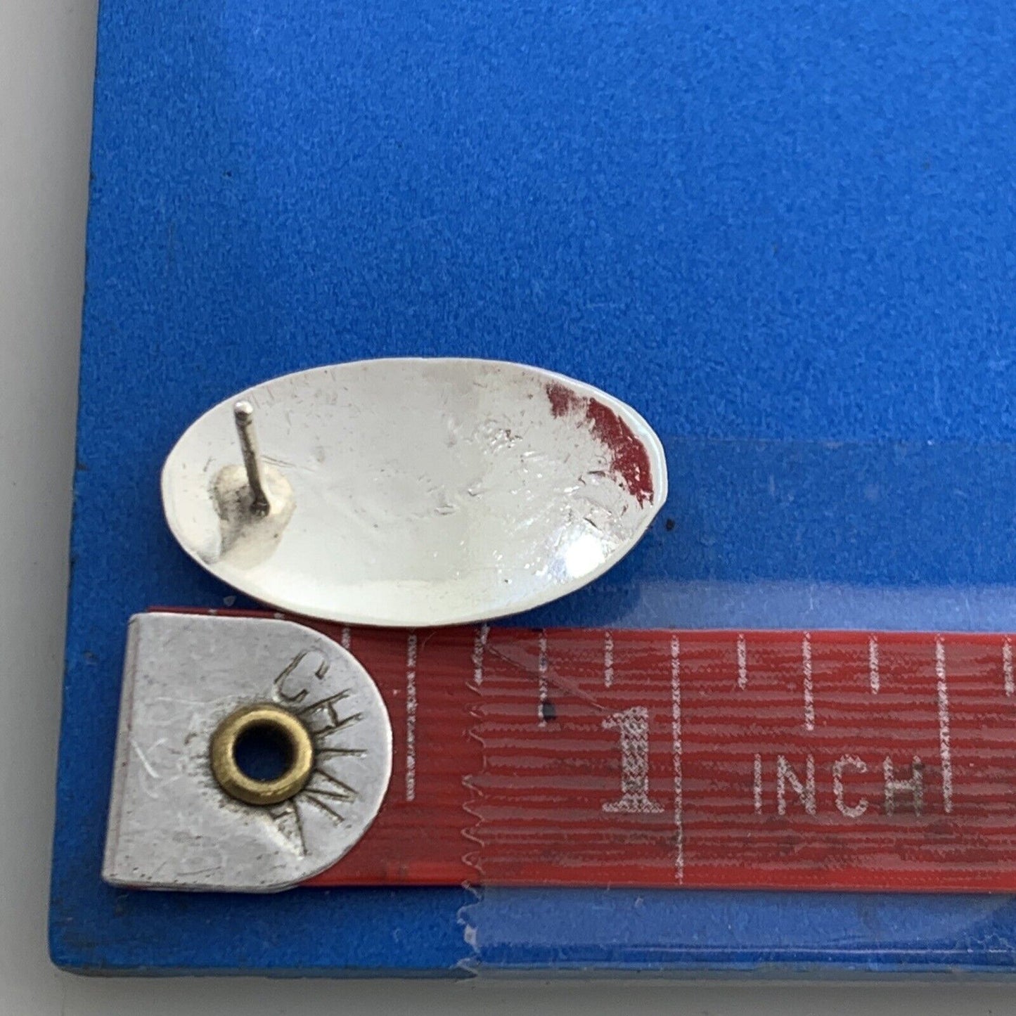 Signed Native American 925 sterling silver Oval Drop Stud Earrings