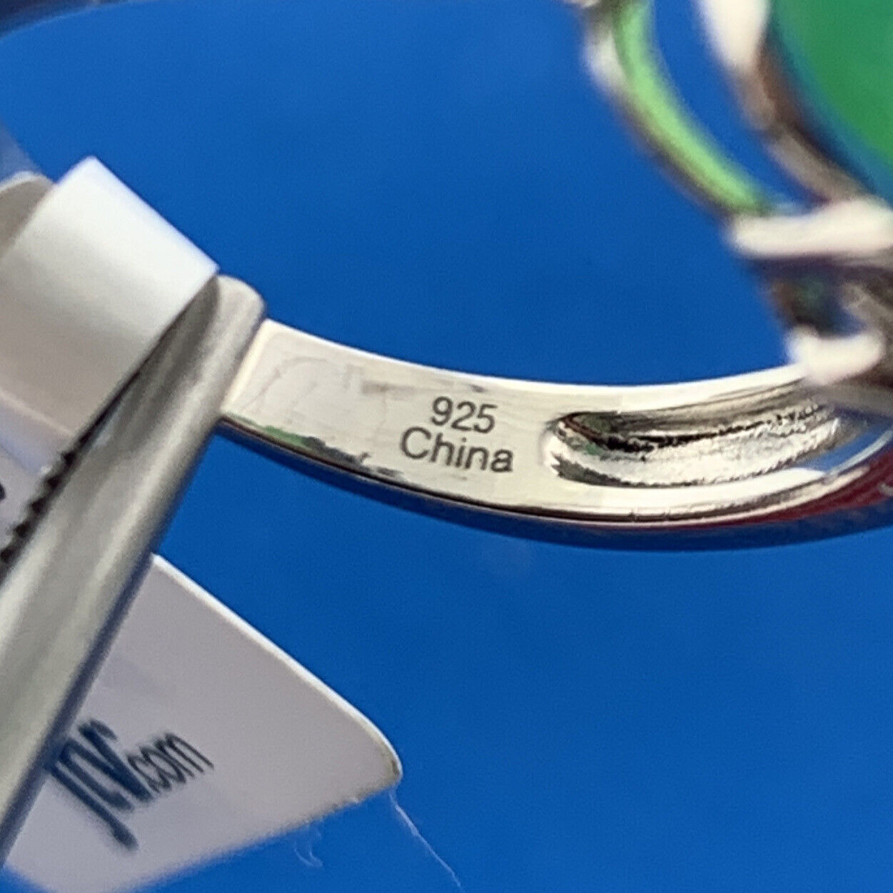 JTV.Com Designer 925 Sterling Silver Blue Opal Black Spinel Ring New With Tags