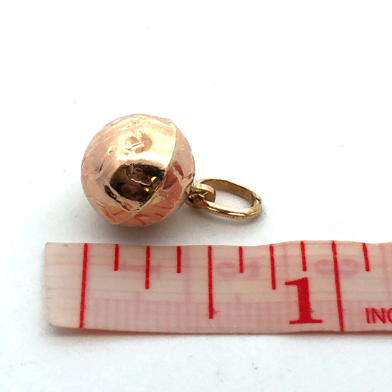 14K Yellow Gold Estate Textured Soccer Ball Sports Charm Pendant