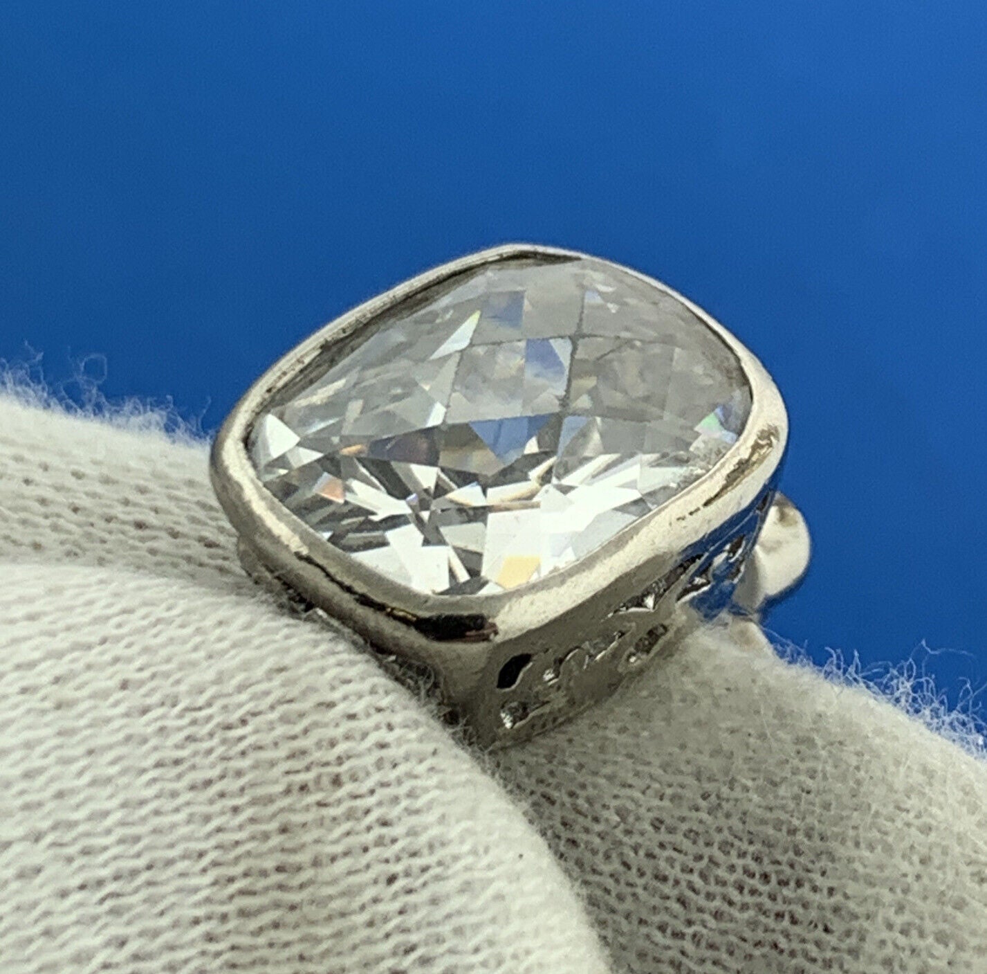 925 Sterling Silver Rectangle White Quartz Statement Tennis Bracelet