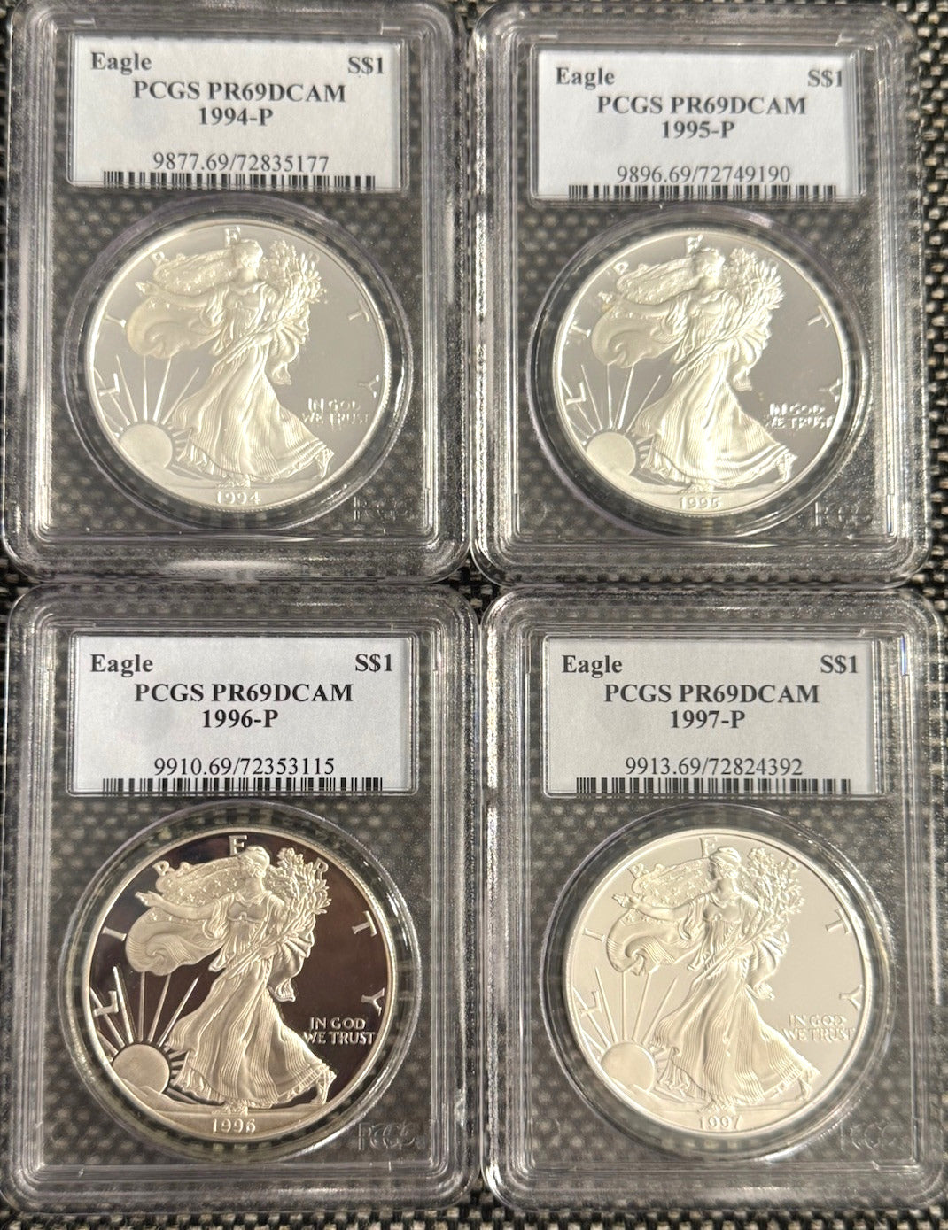 1986-2005 $1 American Silver Eagle 1 oz PF PR69 DCAM UCAM PCGS 20 Coin Set