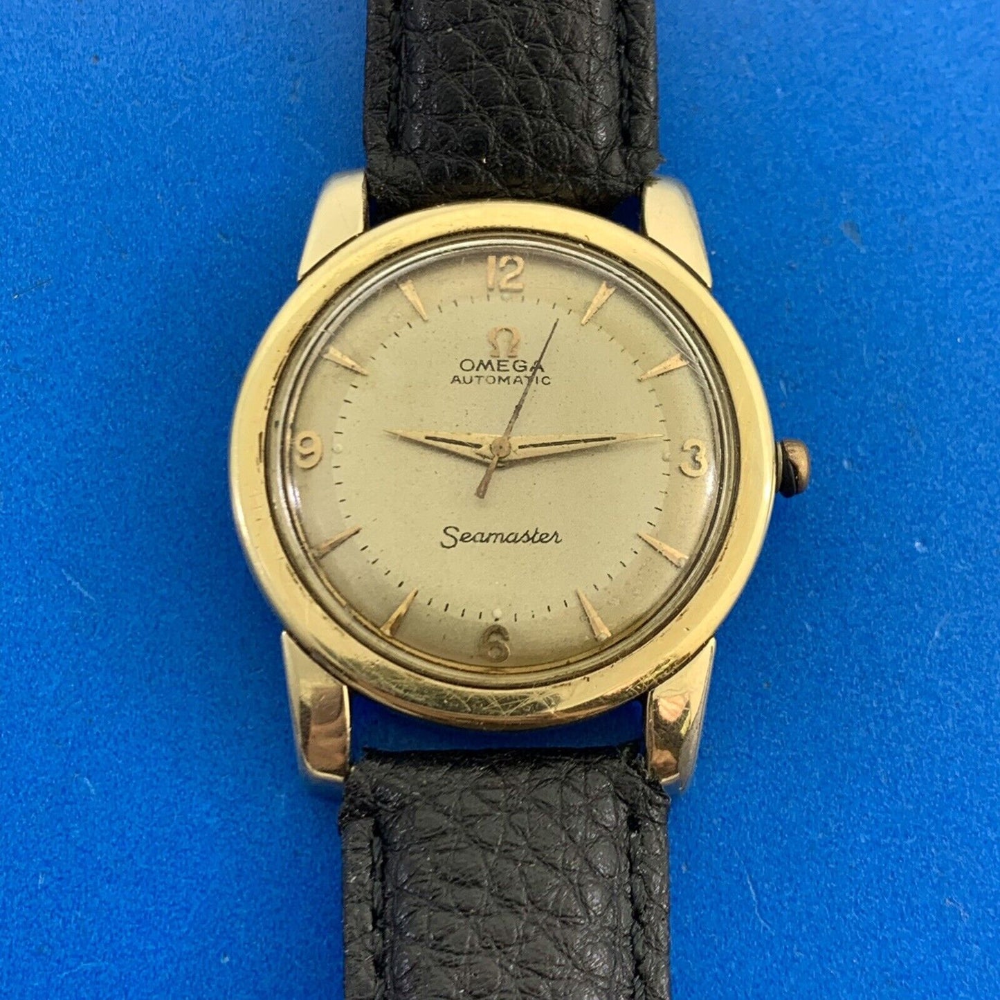 Mid Century Omega Automatic Seamaster Gold Toned Non Working Parts Only Watch