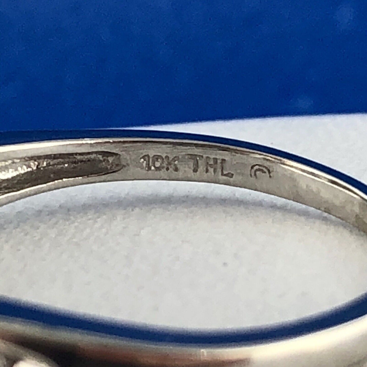 Modern 10K White Gold Trilliant Passion Topaz Diamond Engagement Promise Ring