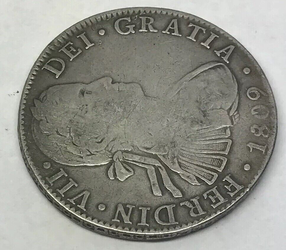 1809 TH Silver 8 Reales Mexico City Mint Pillar Dollar Colonial Coin