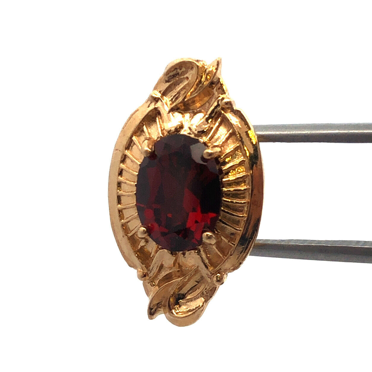 Designer 14K Yellow Gold Oval Garnet January Anniversary Slide Bracelet Charm