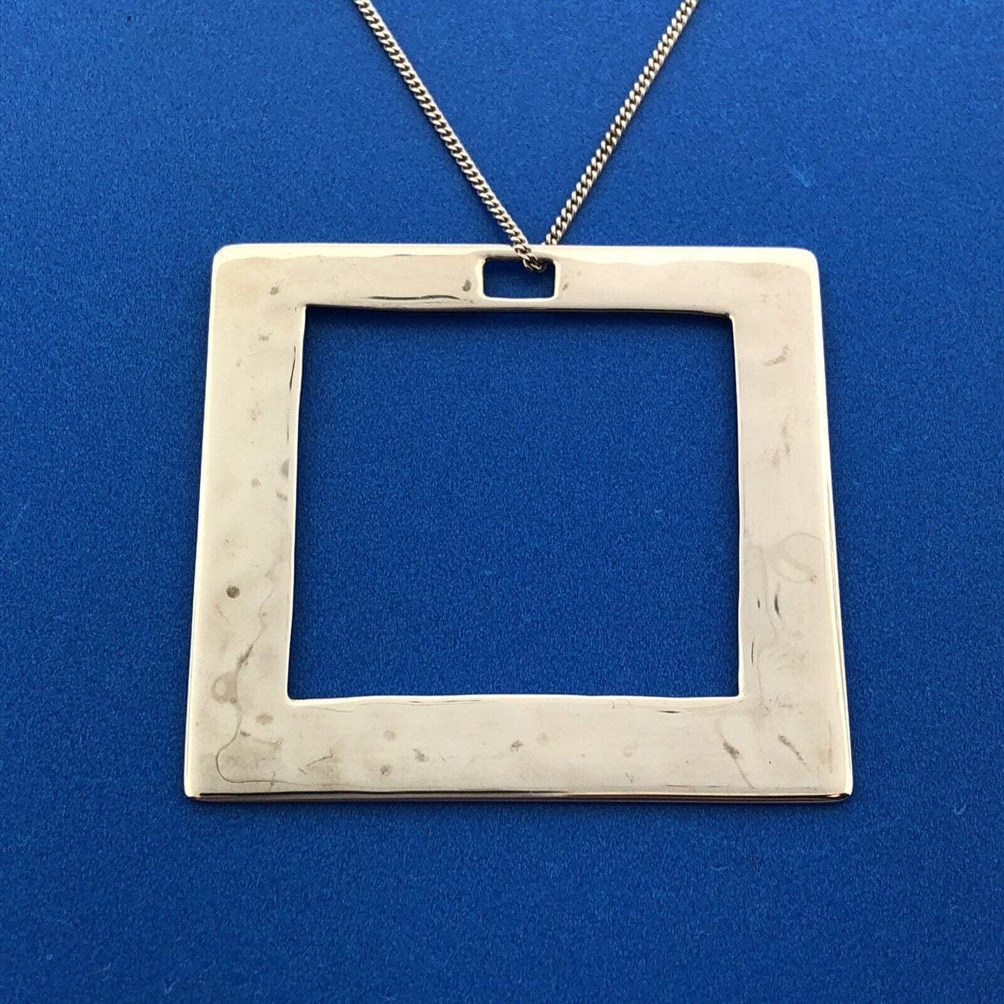 Robert Lee Morris Studio Sterling Silver 925 Open Square Frame 18" Necklace
