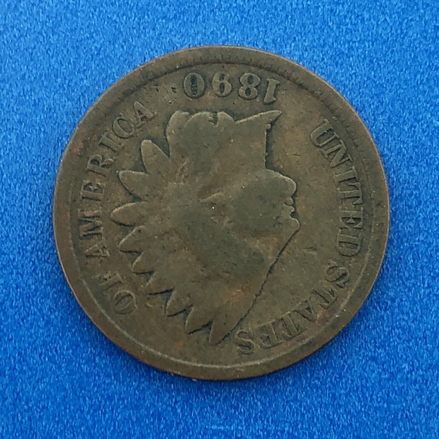 1890 Indian Head One Cent Penny Type 3 Bronze Better Key Philadelphia Coin