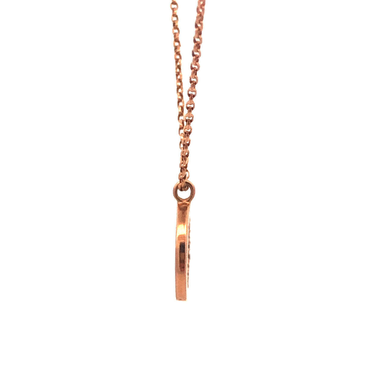 Designer 14K Rose Gold Diamond Infinity Eternity Circle Pendant Necklace