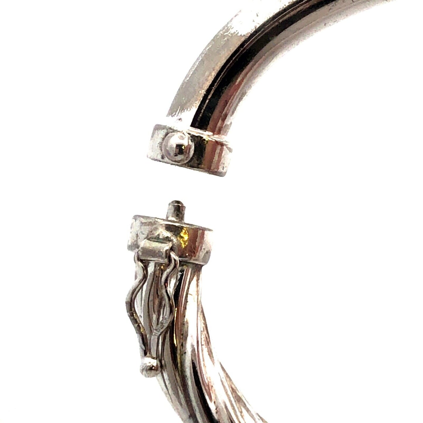 925 Sterling Silver Designer Holy Twisted Cable Small Hinged Cuff Bracelet