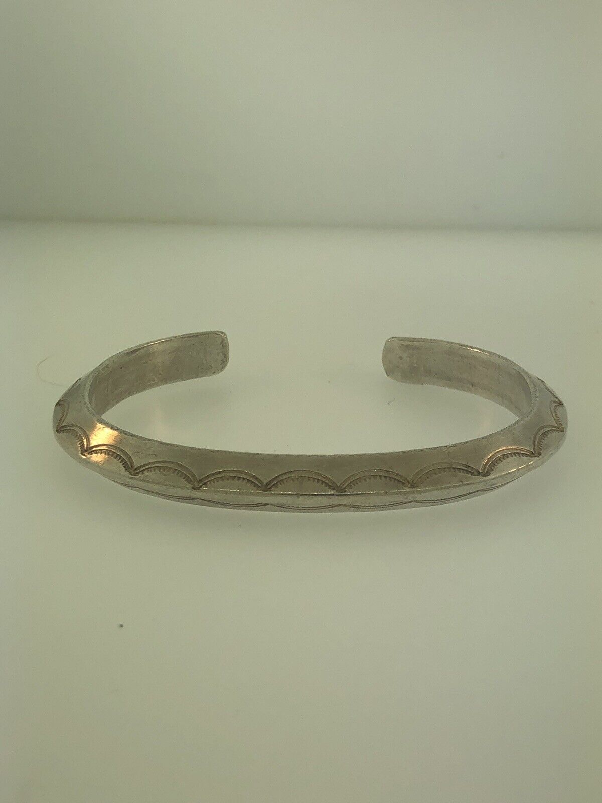Vintage Native American 925 Sterling Silver Concho Statement Cuff Bracelet