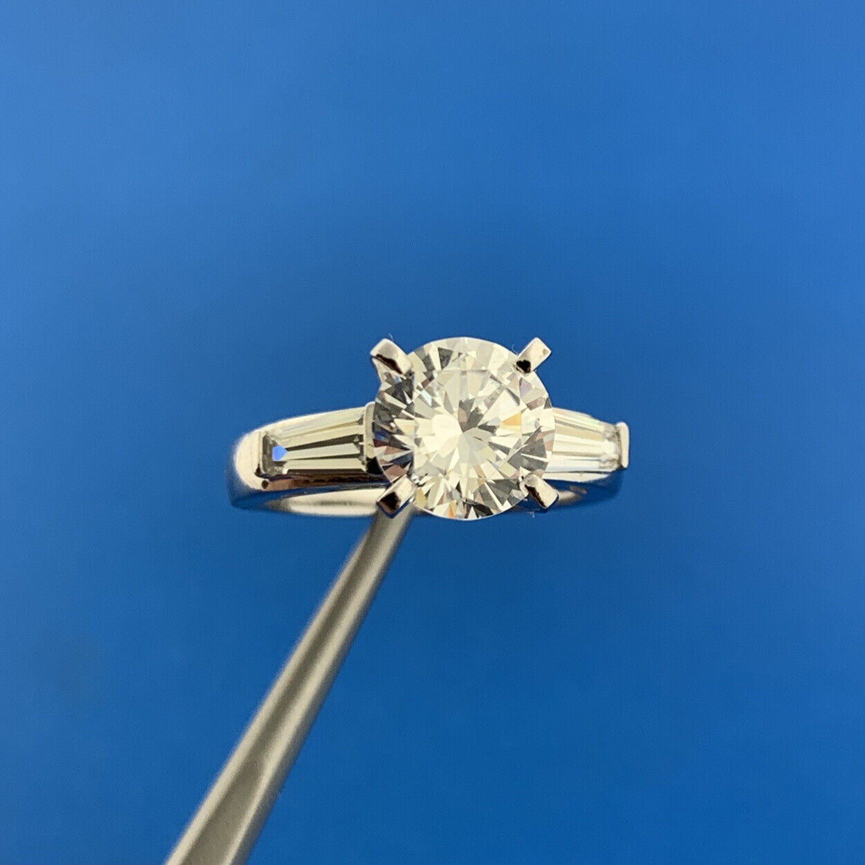 Designer SW Sterling Silver Cubic Zirconia CZ Solitaire Accents Engagement Ring