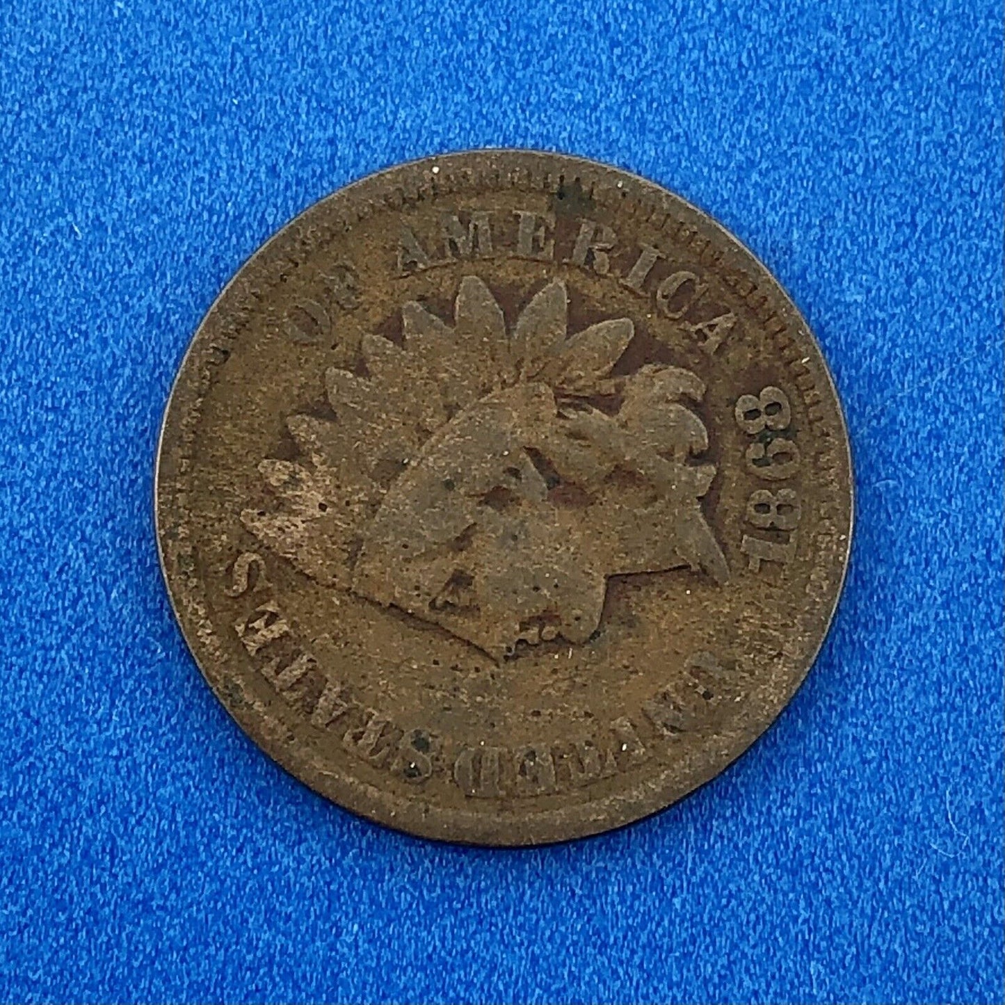 1868 P Indian Head One Cent Penny Type 3 Bronze Better Key Philadelphia Coin