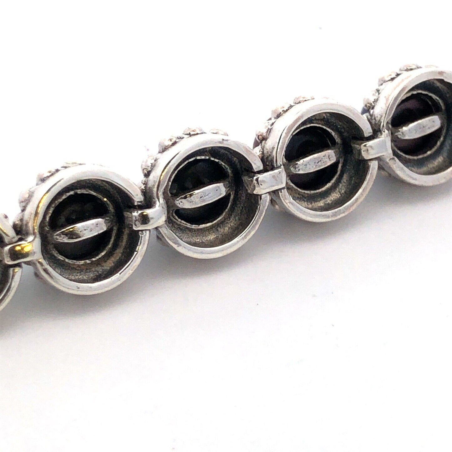 Designer 925 Sterling Silver Round Tahitian Pearl Tennis Bracelet