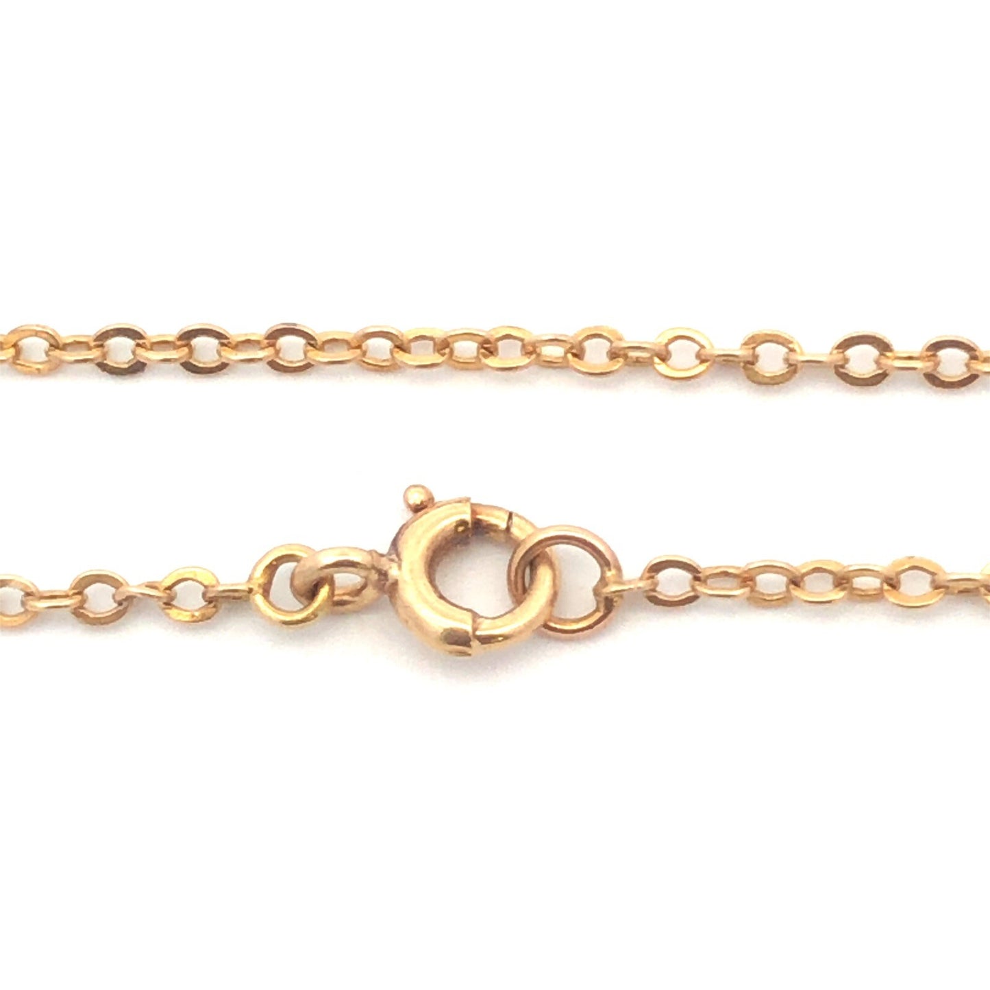 Vintage 10K Yellow Gold Round Etched Textured Pendant Chain Necklace