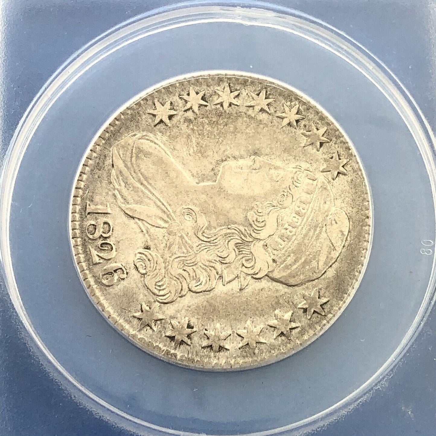 1826 Capped Bust Silver Half Dollar 50c Lettered Edge ANACS EF45 O-110 Coin