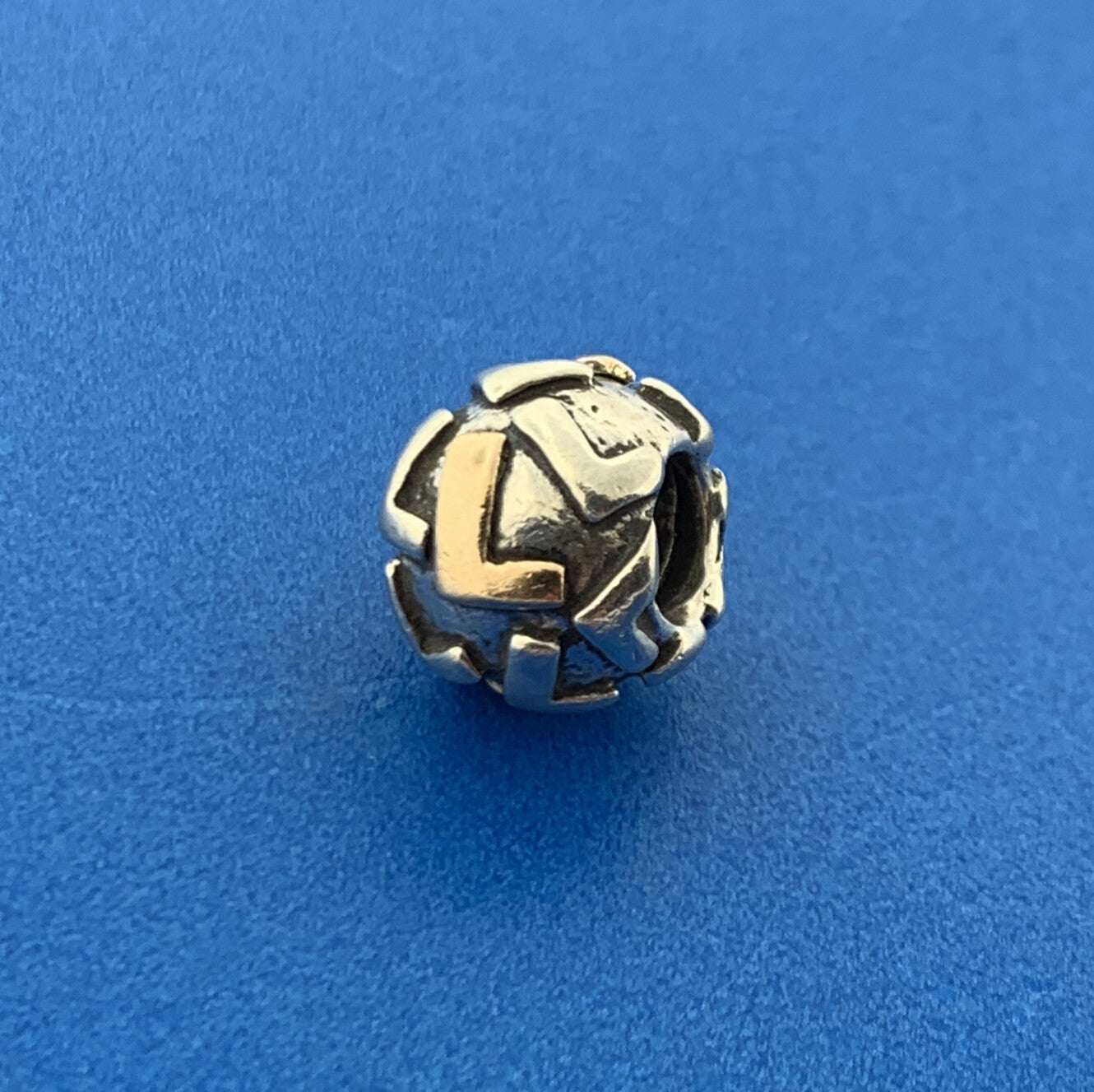 Authentic PANDORA Sterling Silver 925 14K Gold L Charm Bead Retired 790298L