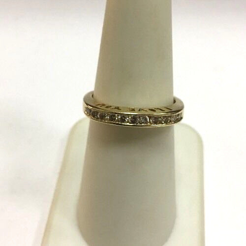 14K Yellow Gold Diamond Channel Set "I LOVE YOU" Engagement Wedding Ring
