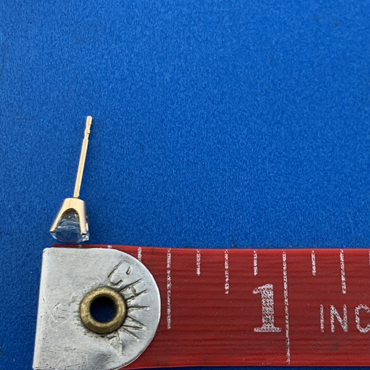 Designer 14K Yellow Gold Blue Topaz December Anniversary Elegant Stud Earrings