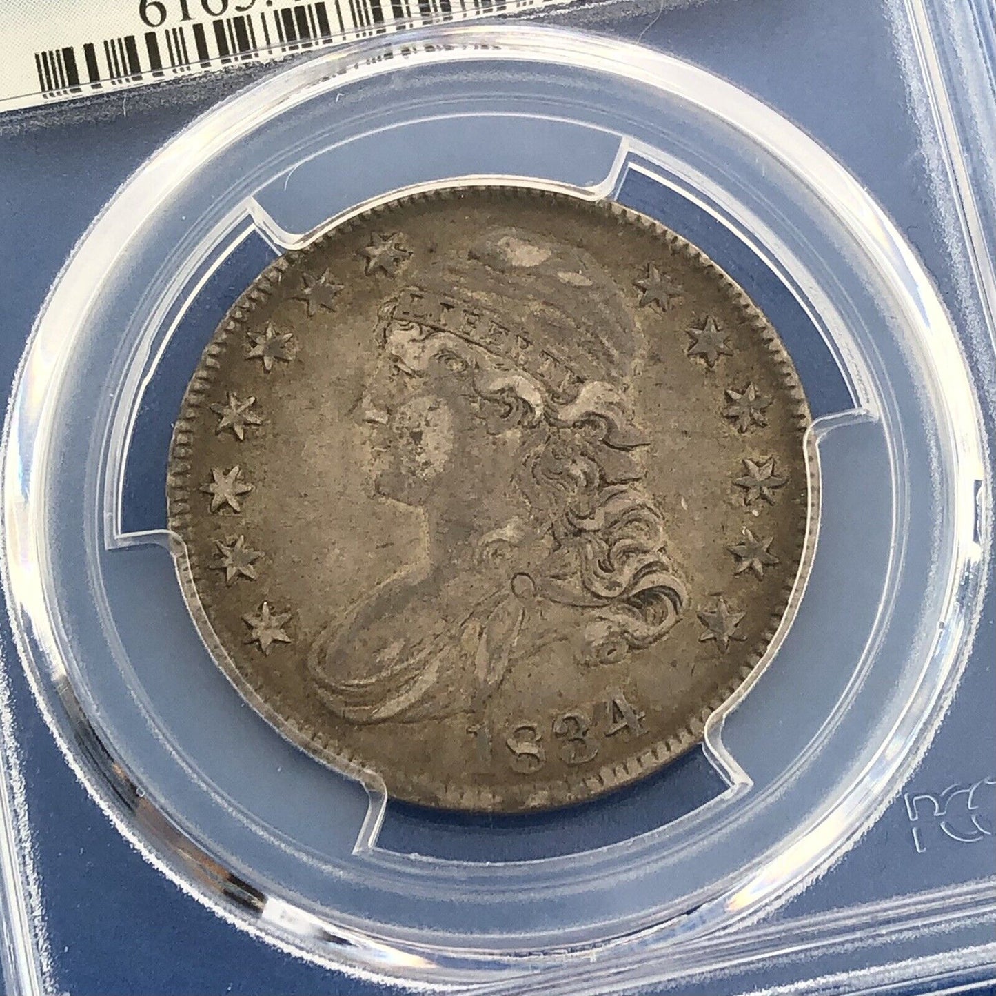 1834 Capped Bust Silver Half Dollar 50c Lettered Edge PCGS XF45 Lg Date Sm Ltrs