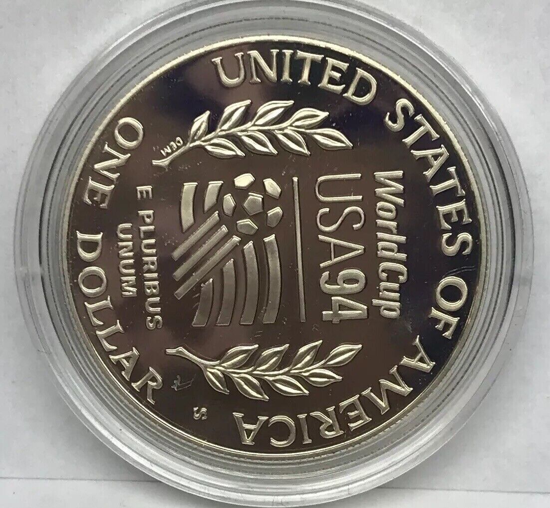 1994 S World Cup USA Commemorative Proof Silver Dollar OMP/COA