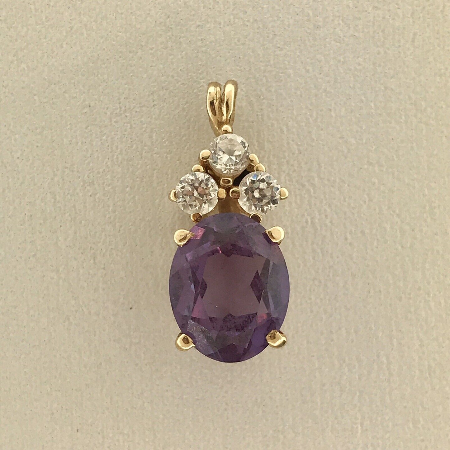 Stuller 14K Yellow Gold Purple Sapphire Cubic Zirconia Anniversary Pendant