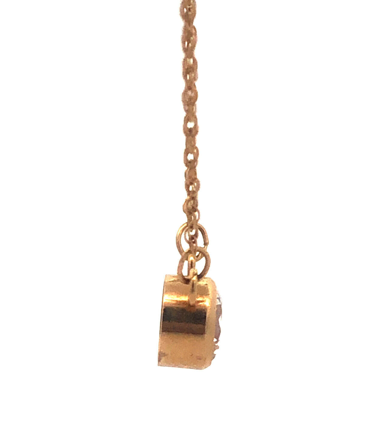 Designer 14K Yellow Gold Diamonique Cubic Zirconia CZ Anniversary Necklace