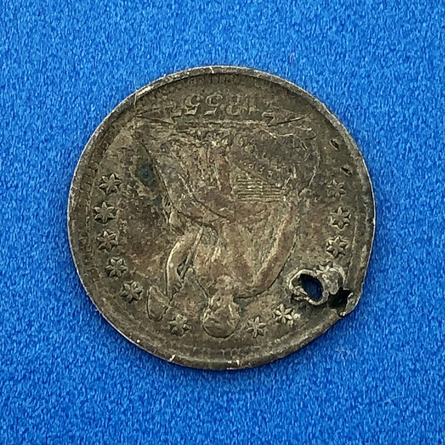 1855 P Seated Liberty Silver Half Dime Type 3 Better Key Rare Philadelphia Coin