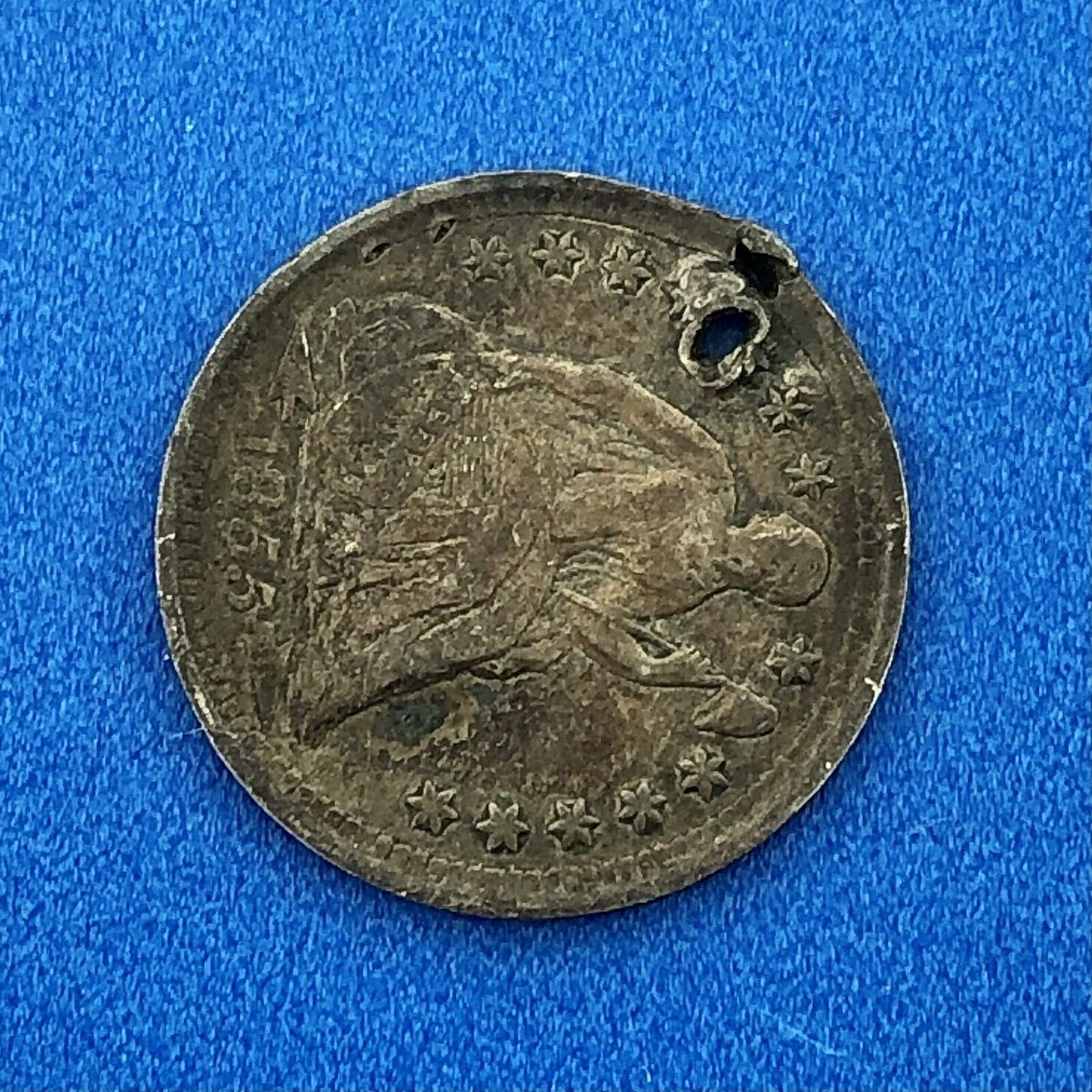 1855 P Seated Liberty Silver Half Dime Type 3 Better Key Rare Philadelphia Coin