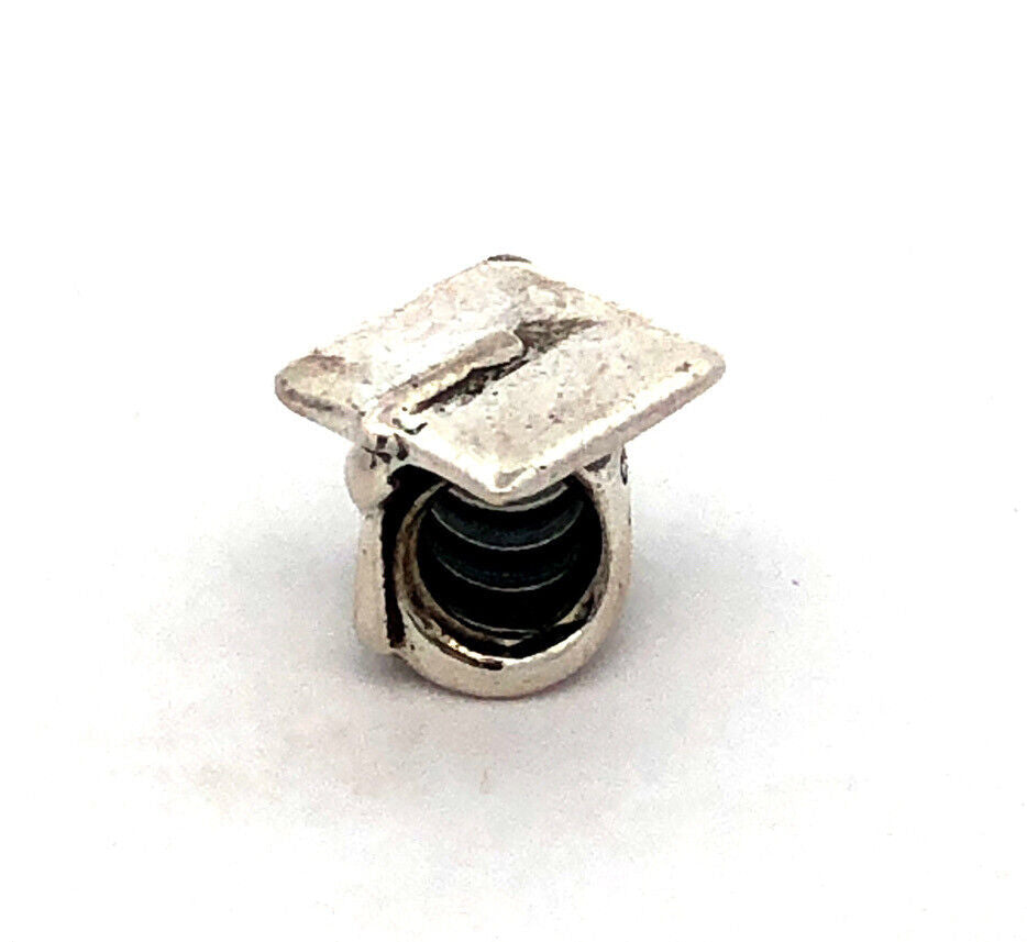 Designer Chamilia 925 Sterling Silver Grad Graduation Cap Bracelet Bead Charm
