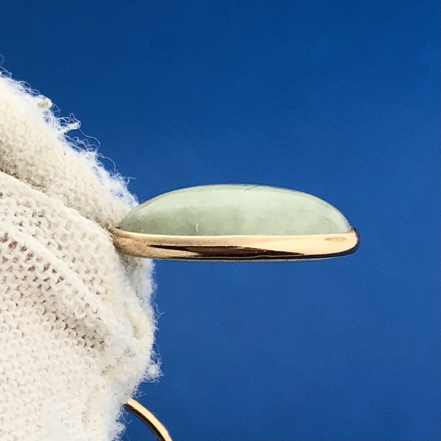 14k Yellow Gold Jade Drop Earrings