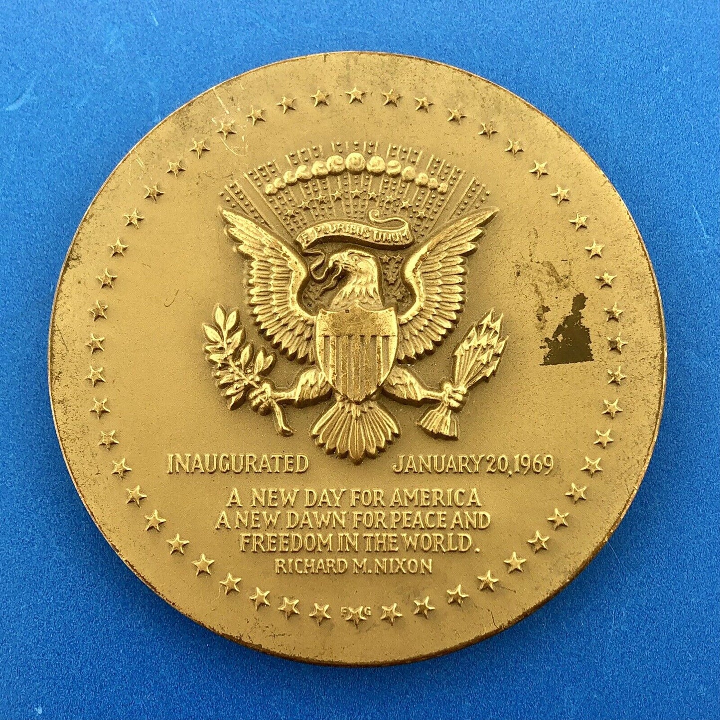 1969 United States Mint Richard Nixon Presidential Inauguration Bronze Medal