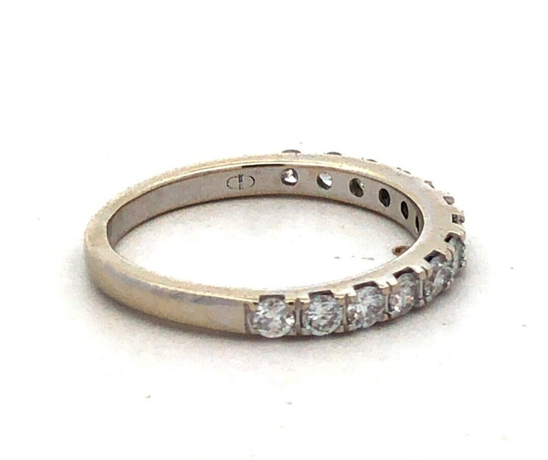 Designer 14K White Gold Round Diamond Wedding Anniversary Stackable Band Ring