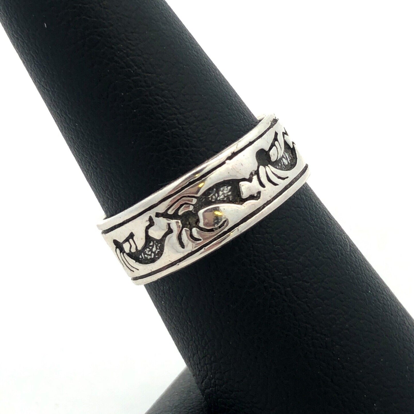 925 Sterling Silver Native American Shubes Manufacturing Kokopelli Band Ring