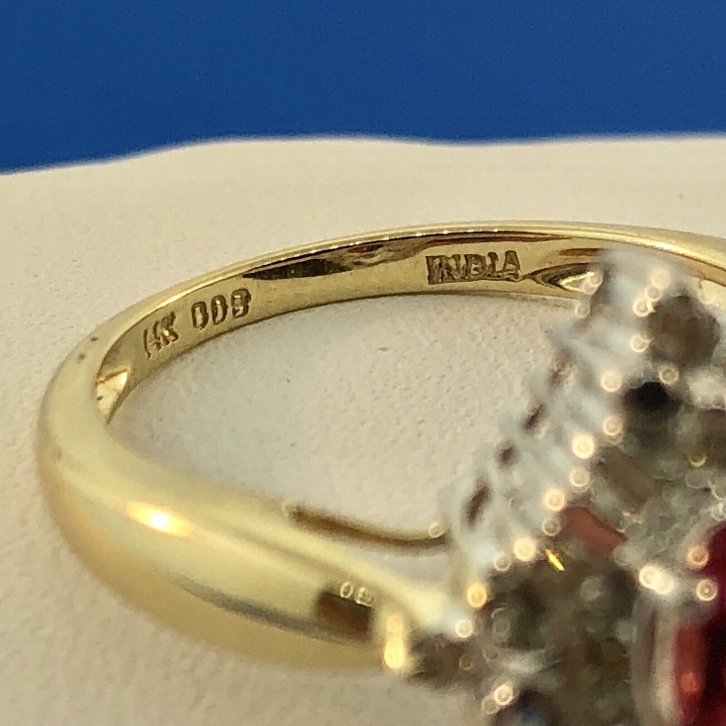 Stunning 14K Yellow White Gold Diamond Pink Tourmaline Engagement Occasion Ring