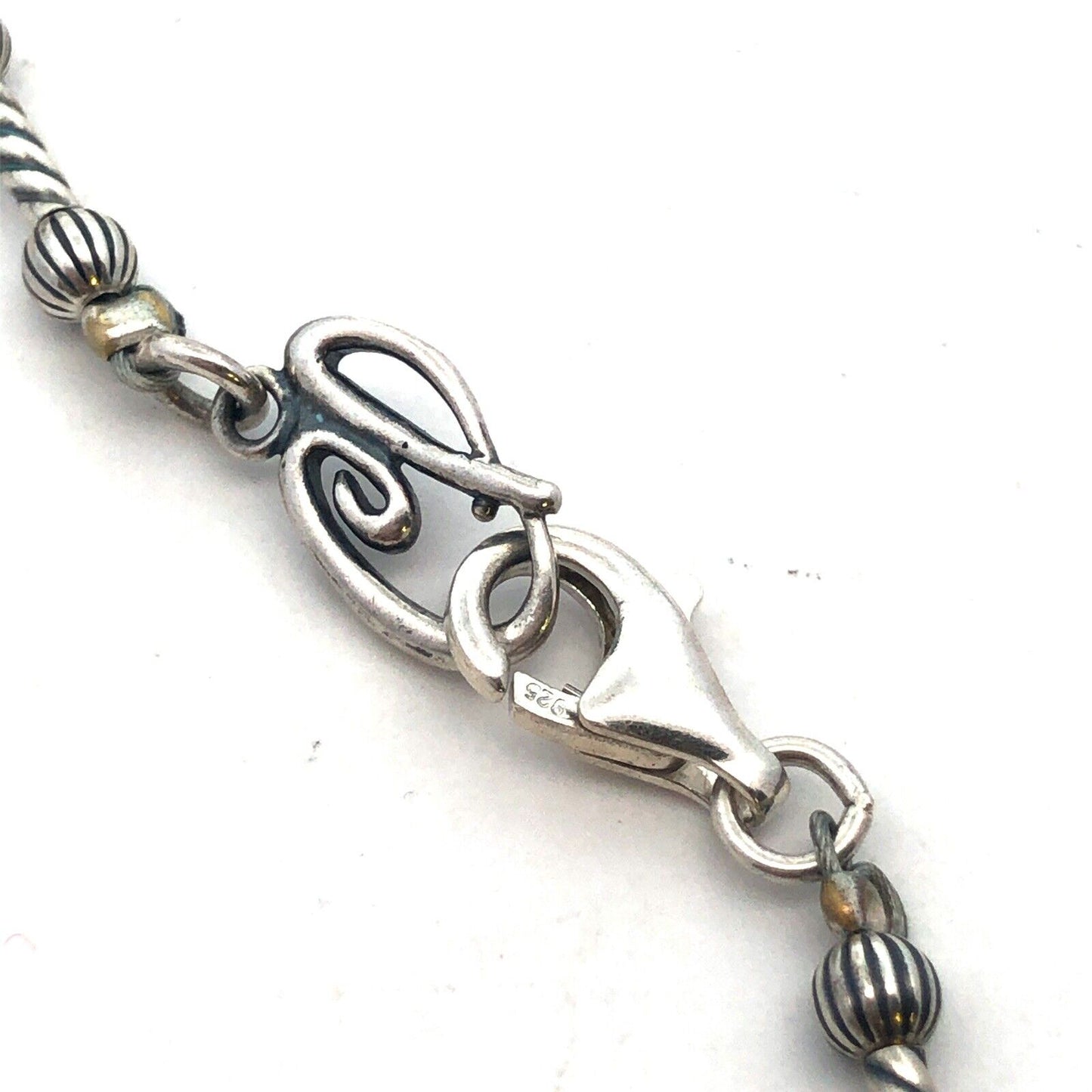 Native American Carolyn Pollack 925 Silver Turquoise Pearl Beaded Necklace