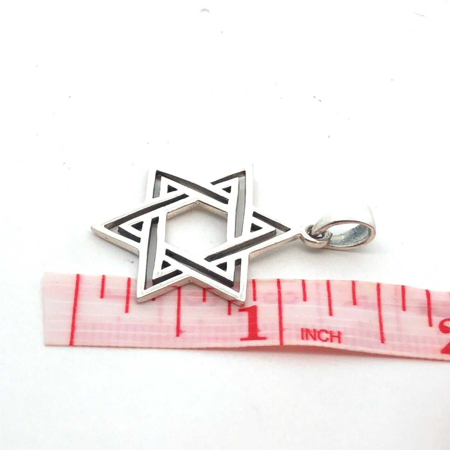 925 Sterling Silver Israel Star Of David Jerusalem Star Statement Pendant
