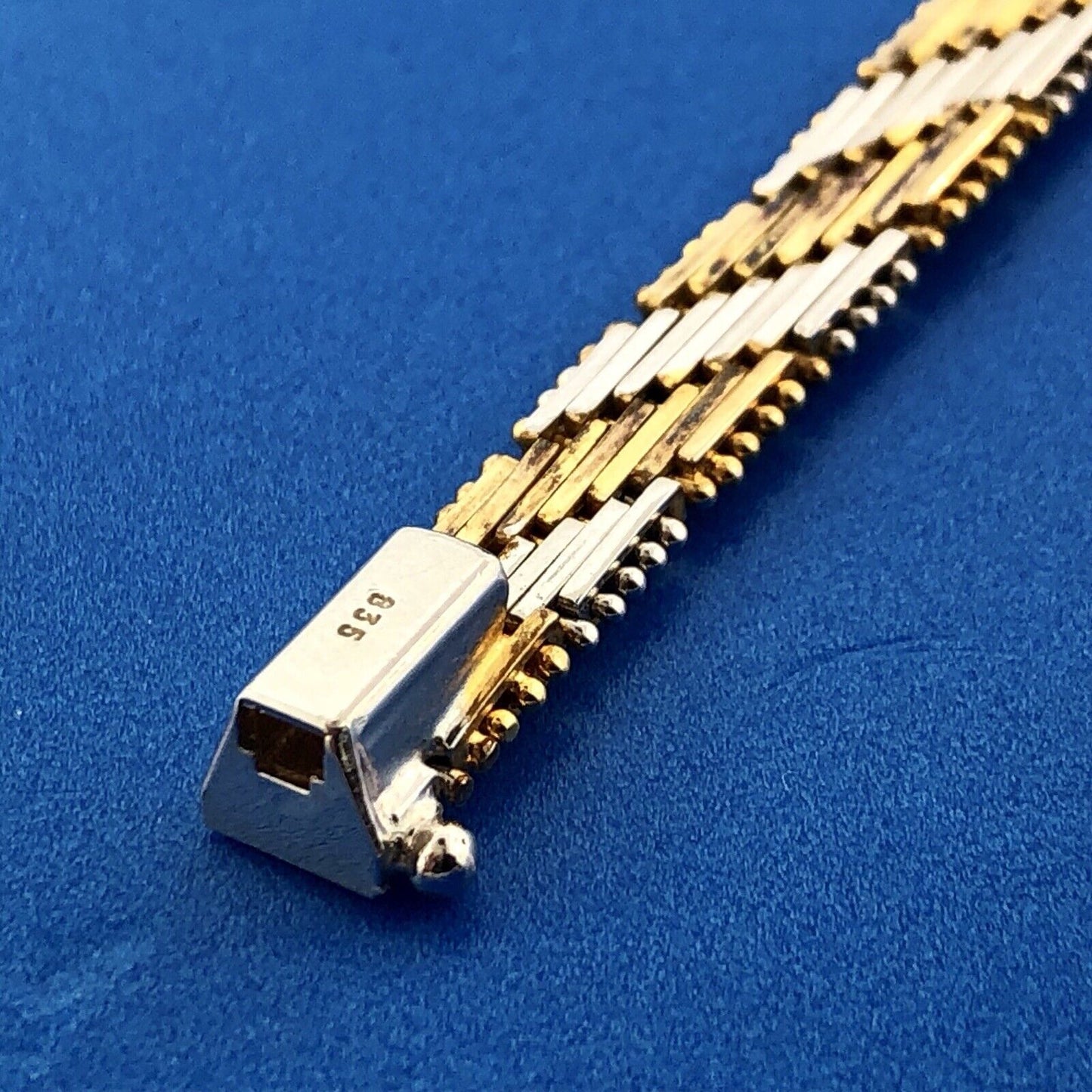 Sterling Silver 925 Diamond Two Tone Textured Weave Link V Necklace