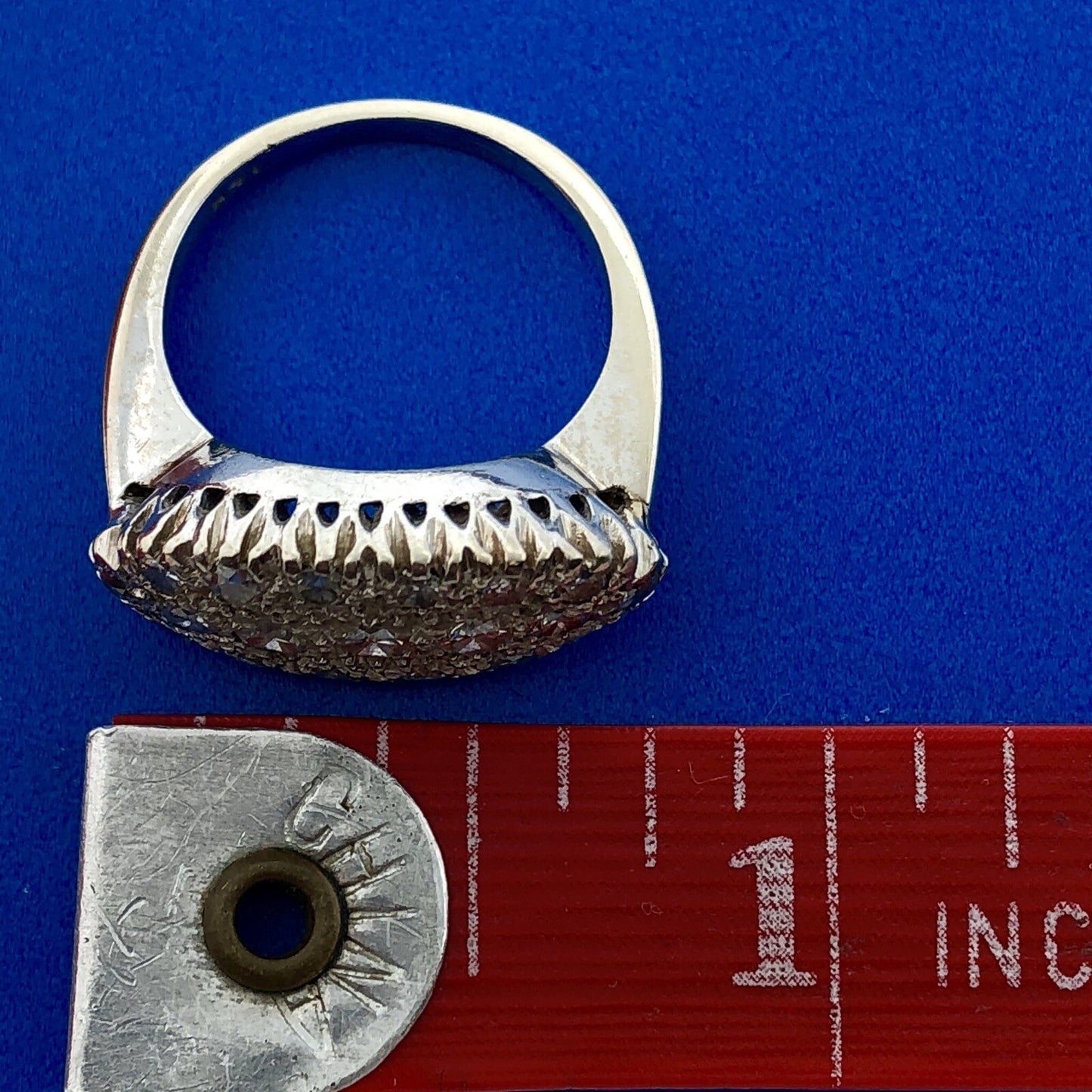 Vintage 14k White Gold Diamond Cluster Ring